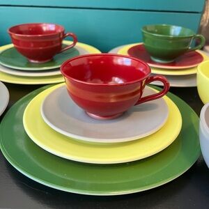 Vintage 1930’s Hazel-Atlas Ovide Platonite Dinnerware (art deco opaque glass)